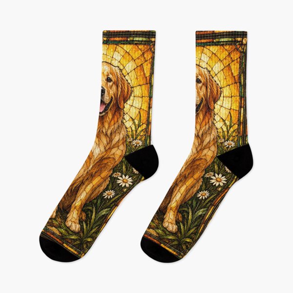 Item preview, Stained Glass Golden Retriever Dog Art Design designed and sold by Creativveworrld03.