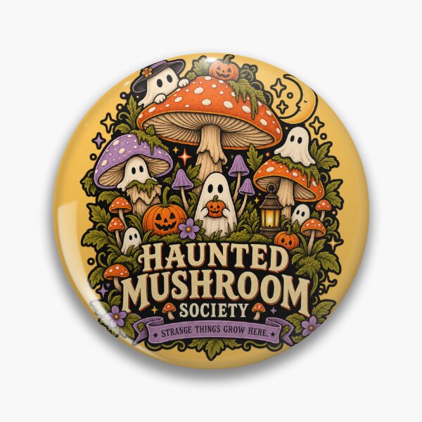 Item preview, Haunted Mushroom Society | Spooky Goblincore Halloween Mushroom Art designed and sold by DmaarGroup.