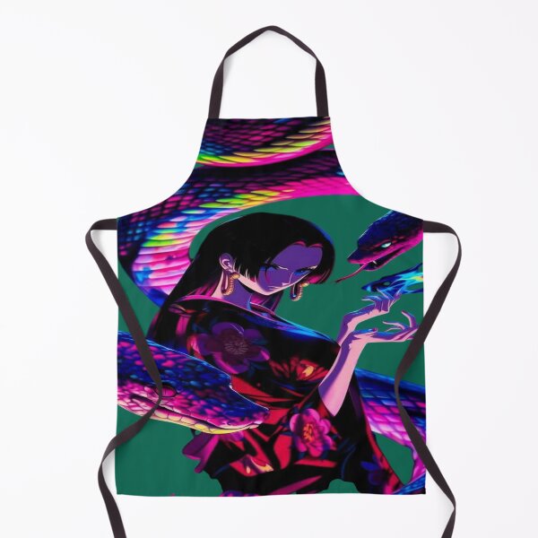 Item preview, The Mistress of Luminous Serpents, Woman with Neon Rainbow Serpents - Psychedelic Anime Art with Fluorescent Colors designed and sold by RAYBIL.