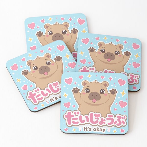Item preview, Chibi Capybara Japanese 'it's okay' design cute kawaii designed and sold by Vintage Designs +.