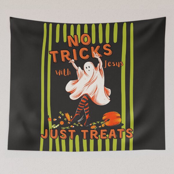 Item preview, Christian Halloween Retro Vintage Ghost Trick or Treat Jesus Holy Spirit Spooky Season Christian Bible Fall Season designed and sold by Forevermore.