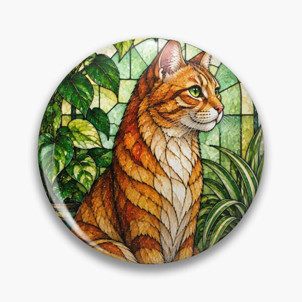 Item preview, Stained Glass Orange Tabby Cat Art Design designed and sold by Creativveworrld03.