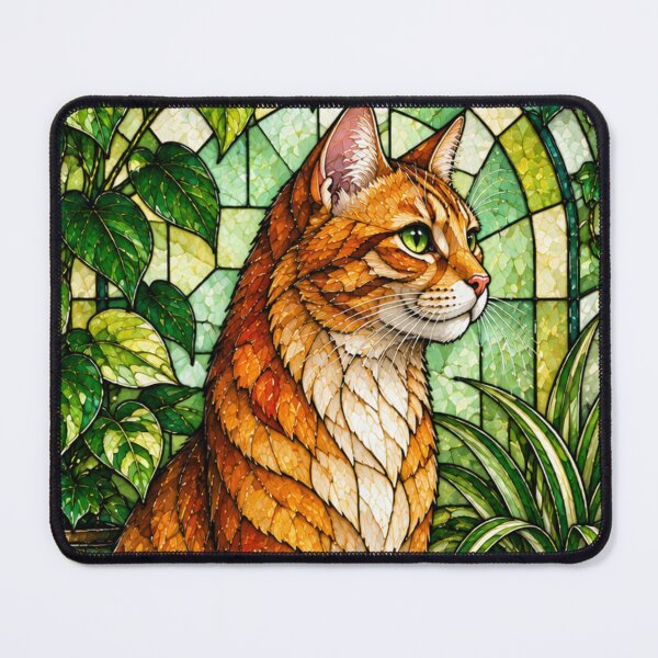 Item preview, Stained Glass Orange Tabby Cat Art Design designed and sold by Creativveworrld03.