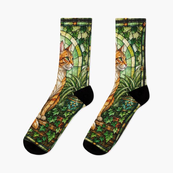 Item preview, Stained Glass Orange Tabby Cat Art Design designed and sold by Creativveworrld03.