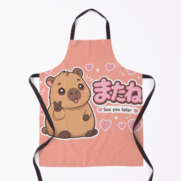 Item preview, Chibi Capybara Japanese 'see you later' design cute kawaii designed and sold by Vintage Designs +.