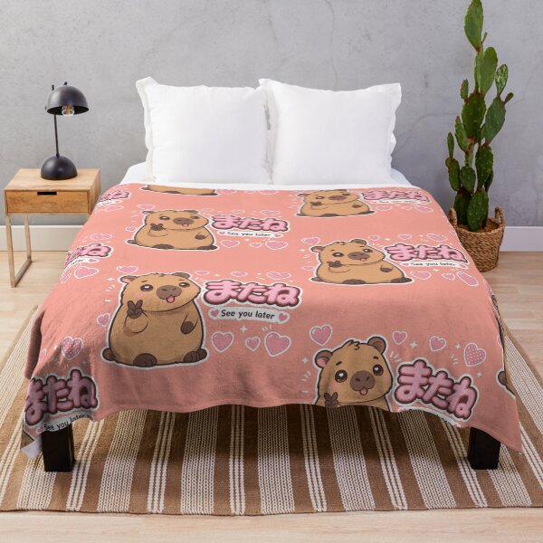 Item preview, Chibi Capybara Japanese 'see you later' design cute kawaii designed and sold by Vintage Designs +.