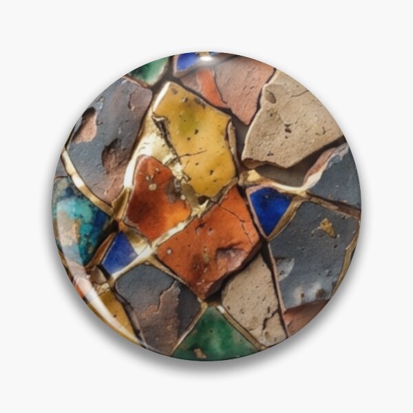 Item preview, Kintsugi Tiles Pattern Art - Gold Seam Japanese Print designed and sold by Purrfecta.