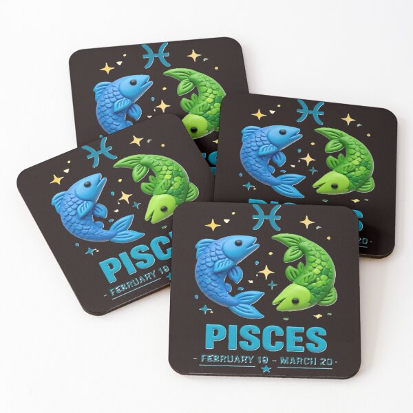 Item preview, pisces C colorful typographic zodiac design designed and sold by SmashingDeals.