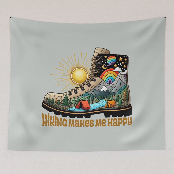 Item preview, Hiking Make Me Happy, Hiking Boots Guide Gifts for Nature Lover designed and sold by MalwasBasket.