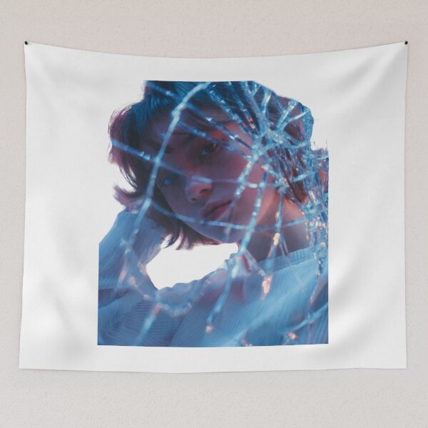 Item preview, Glowing Blue Shattered Glass Shattered Glass Cyberpunk Portrait  designed and sold by LC&LCPlatform.