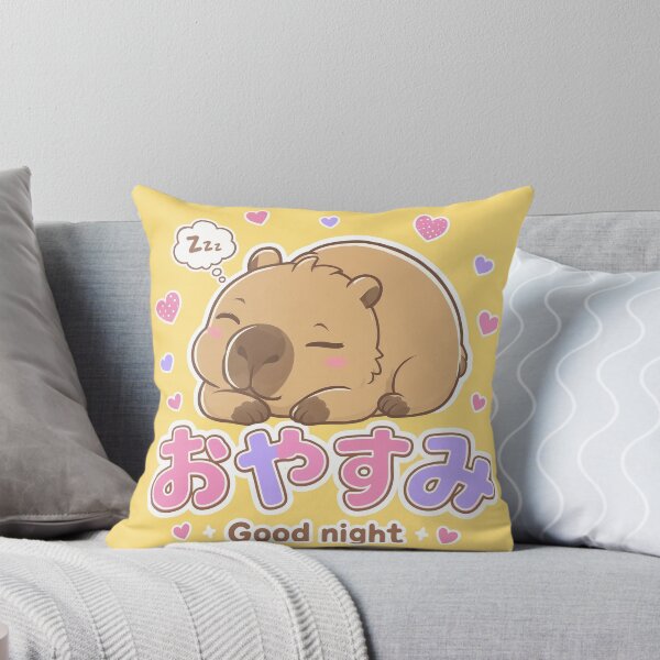 Item preview, Chibi Capybara Japanese 'goodnight' design cute kawaii designed and sold by Vintage Designs +.