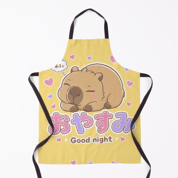 Item preview, Chibi Capybara Japanese 'goodnight' design cute kawaii designed and sold by Vintage Designs +.