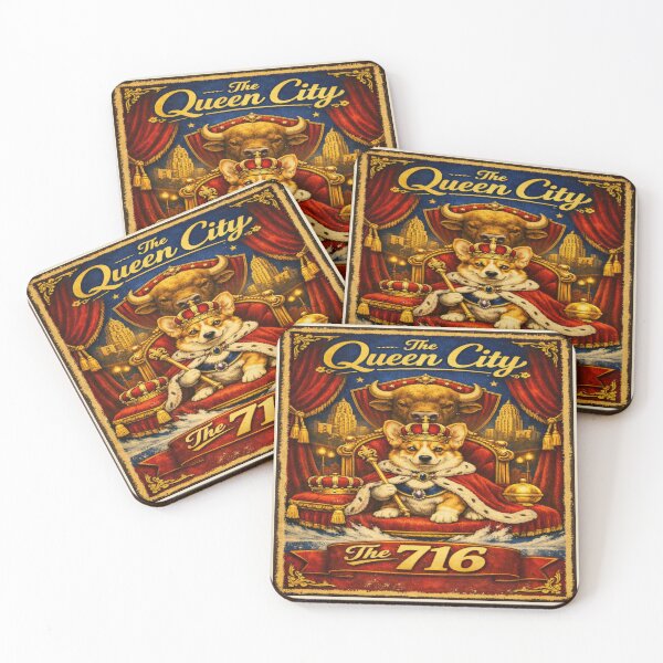Item preview, The Queen City Corgi Dog Vintage Travel Art 716 Buffalo NY designed and sold by The716Studio.