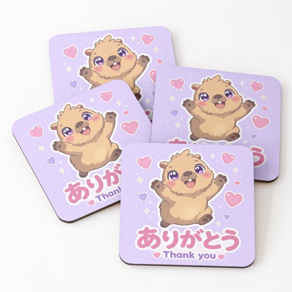 Item preview,  Chibi Capybara Japanese 'thank you' design cute kawaii designed and sold by Vintage Designs +.