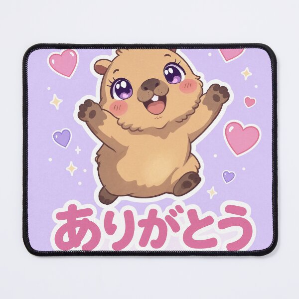 Item preview, Chibi Capybara Japanese 'thank you' design cute kawaii designed and sold by Vintage Designs +.