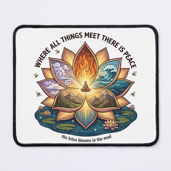 Item preview, Lotus Enlightenment Four Elements Peace Eastern Spiritual Art designed and sold by LunaMarkos.