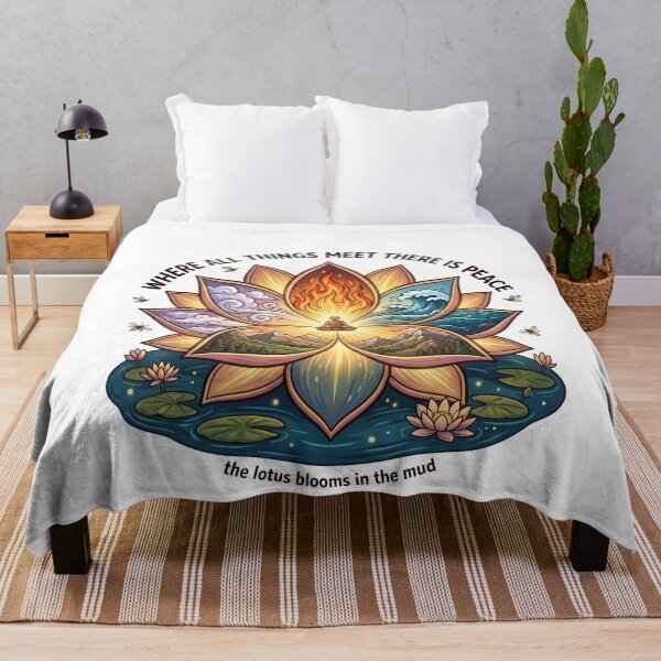 Item preview, Lotus Enlightenment Four Elements Peace Eastern Spiritual Art designed and sold by LunaMarkos.