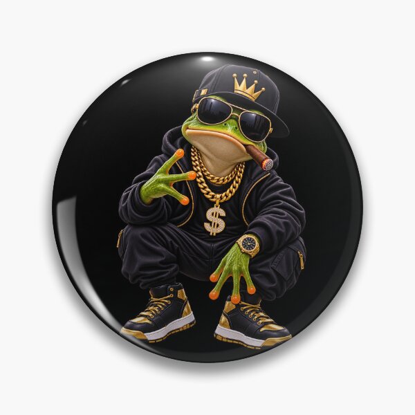 Item preview, Gangster Frog – Cool Green Frog Street Style with Gold Chains designed and sold by Ach&Koor.