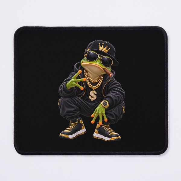Item preview, Gangster Frog – Cool Green Frog Street Style with Gold Chains designed and sold by Ach&Koor.