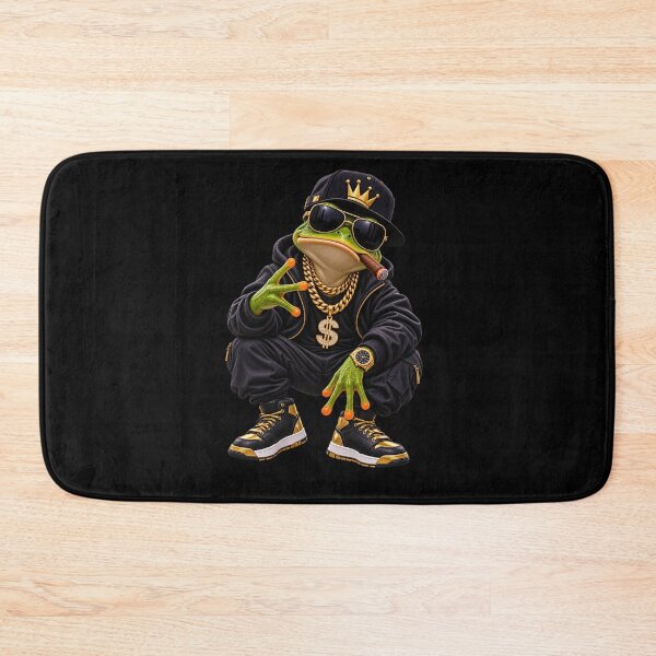 Item preview, Gangster Frog – Cool Green Frog Street Style with Gold Chains designed and sold by Ach&Koor.