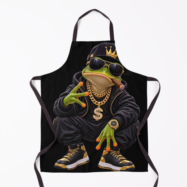 Item preview, Gangster Frog – Cool Green Frog Street Style with Gold Chains designed and sold by Ach&Koor.
