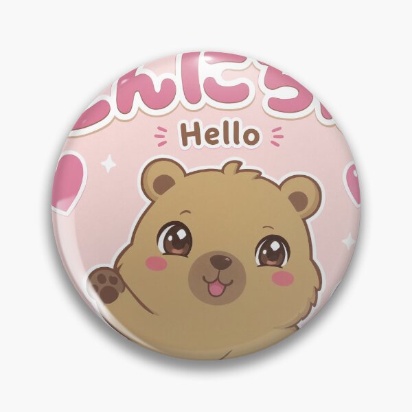 Item preview, Chibi Capybara Japanese 'Hello' design cute kawaii designed and sold by Vintage Designs +.