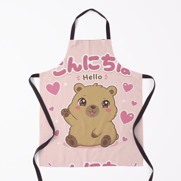 Item preview, Chibi Capybara Japanese 'Hello' design cute kawaii designed and sold by Vintage Designs +.