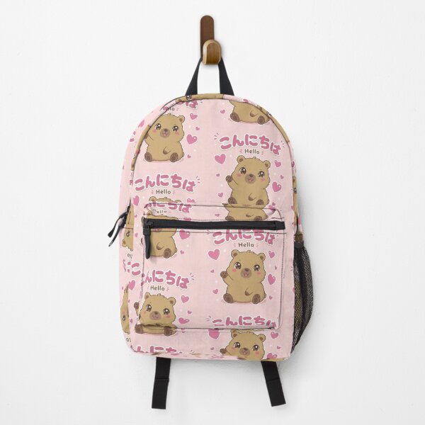 Item preview, Chibi Capybara Japanese 'Hello' design cute kawaii designed and sold by Vintage Designs +.