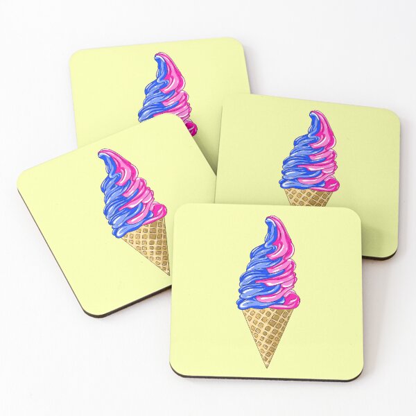 Item preview, Blue And Pink Ice Cream Swirl With yellow Background designed and sold by missmann.