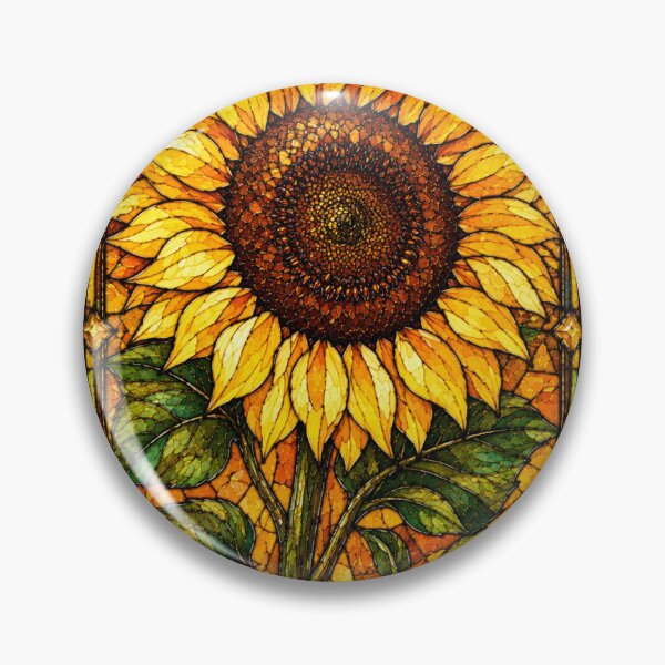 Item preview, Stained Glass Yellow Sunflower Art Design designed and sold by Creativveworrld03.