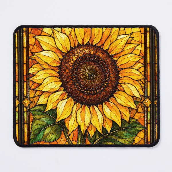 Item preview, Stained Glass Yellow Sunflower Art Design designed and sold by Creativveworrld03.