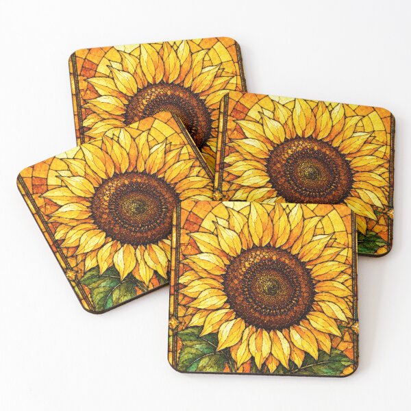 Item preview, Stained Glass Yellow Sunflower Art Design designed and sold by Creativveworrld03.