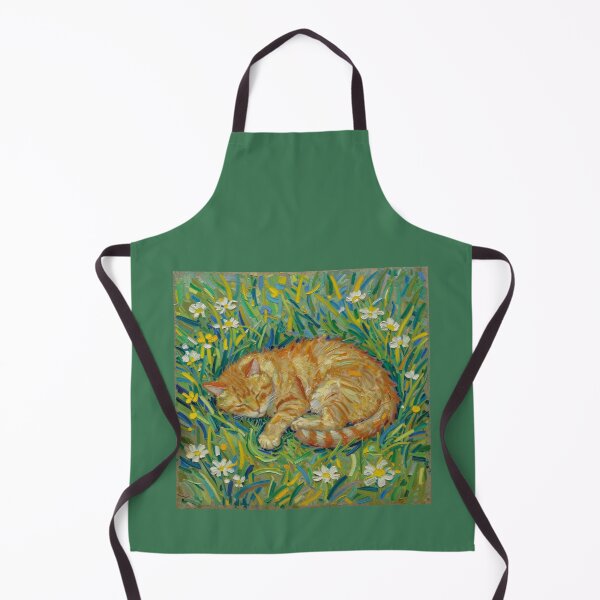 Item preview, Impressionist Sleeping Orange Cat In Daisy Field Oil Painting designed and sold by WildArtIT.