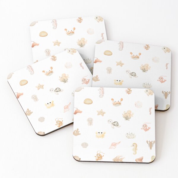 Item preview, Cute Pastel Blue Sea Animals Ocean Life Nursery Pattern designed and sold by ShapingMinds.