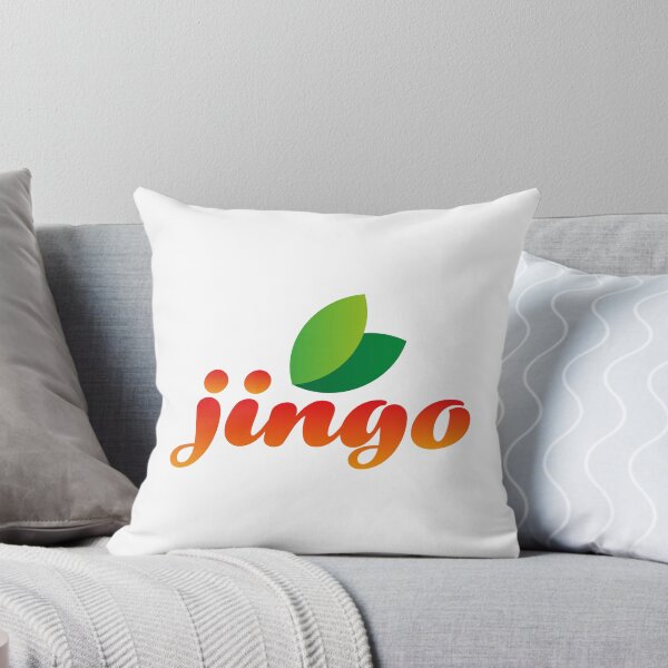 Item preview, Jingo Vibrant Orange Script Logo with Green Leaves designed and sold by ZhenKang Xiong.