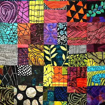 Artwork thumbnail, Colorful Abstract Patchwork Pattern by Groovy Looks