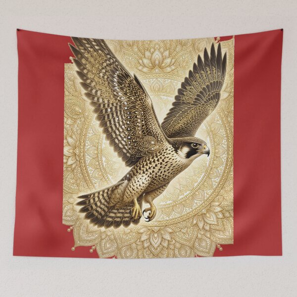 Item preview, Golden Ornamental Falcon Mandala designed and sold by Pawzenix.
