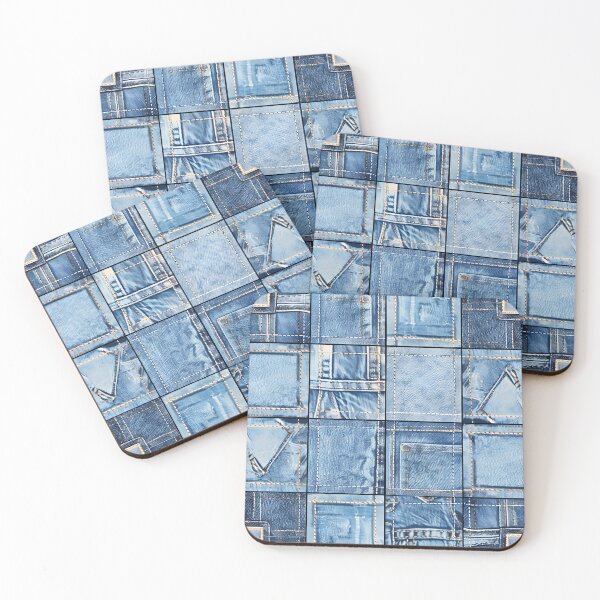Item preview, Blue Denim Patchwork Pattern designed and sold by Groovy Looks.