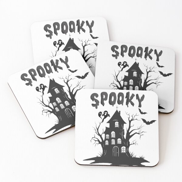 Item preview, Spooky Haunted House Ghost Bat Halloween Illustration designed and sold by BigDigital.