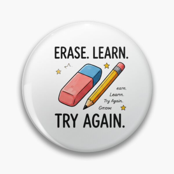 Item preview, Erase Learn Try Again — Growth Mindset Teacher Design designed and sold by Tipsy24.
