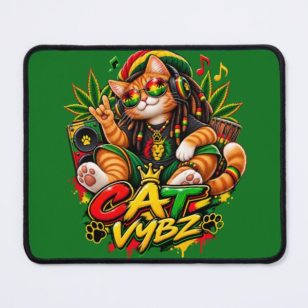 Item preview, Rasta Cat Vybz - Cool Reggae Rasta Kitten with Sunglasses & Dreadlocks designed and sold by digitalbob60.