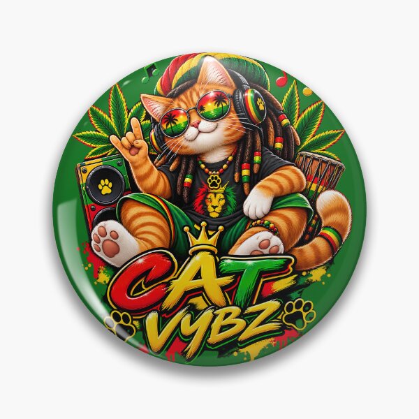 Item preview, Rasta Cat Vybz - Cool Reggae Rasta Kitten with Sunglasses & Dreadlocks designed and sold by digitalbob60.