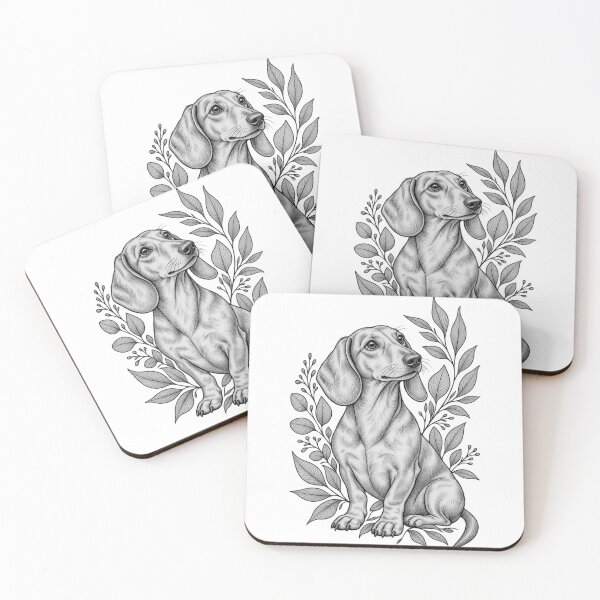 Item preview, Dachshund & Botanical Foliage — Elegant Line Art designed and sold by Tee Visions.