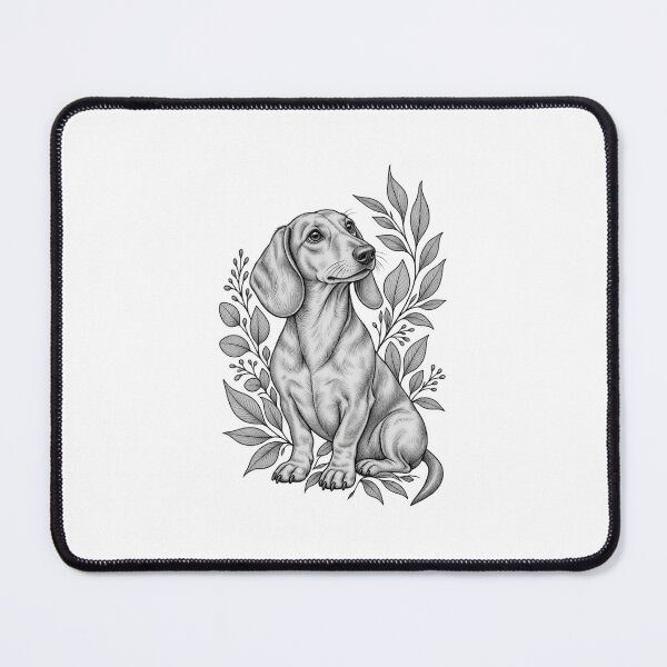 Item preview, Dachshund & Botanical Foliage — Elegant Line Art designed and sold by Tee Visions.