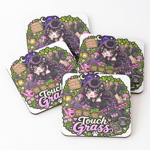 Item preview, Touch Grass Cozy Goth Sticker designed and sold by AnnekeJordaan.