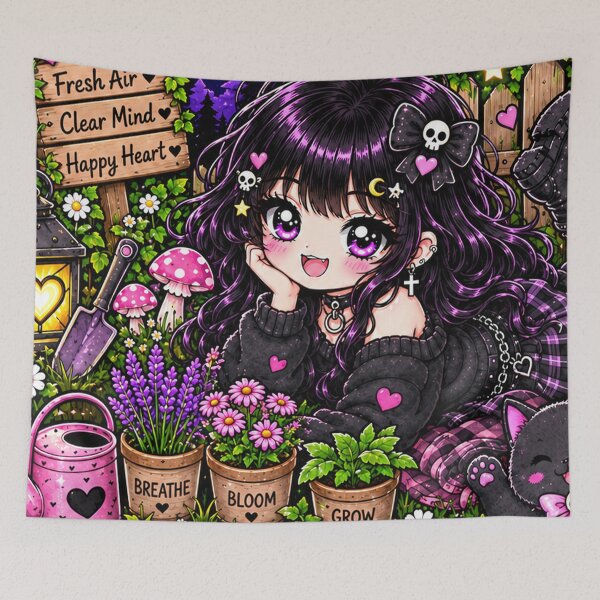 Item preview, Touch Grass Cozy Goth Sticker designed and sold by AnnekeJordaan.
