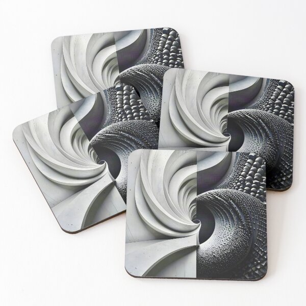 Item preview, Abstract Geometric Spiral Forms in Gray Stone designed and sold by Vicky Brago-Mitchell®.