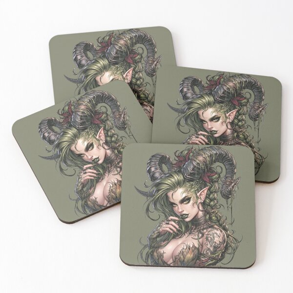 Item preview, Horned Elf Demoness Dark Fantasy Gothic Character designed and sold by MythicMood.