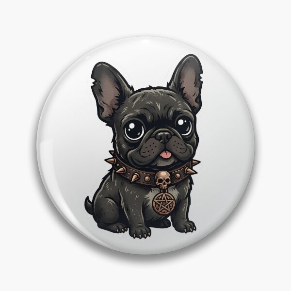 Item preview, Gothic French Bulldog with Spiked Collar Pendant designed and sold by BetweenForms.