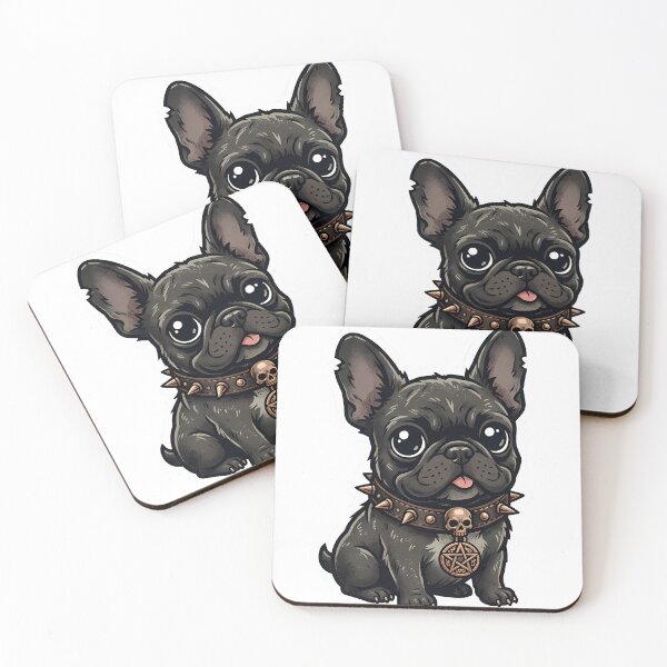 Item preview, Gothic French Bulldog with Spiked Collar Pendant designed and sold by BetweenForms.